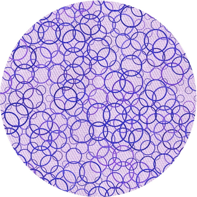 Ahgly Company Tapis de Zone Rond d'Intérieur Lavable à la Machine, Style Transitionnel, Aztèque Violet, 4 Pieds Rond