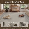 thumbnail image 4 of SIXHOME Outdoor Rugs 4'x6' Patio Rug Modern Bordered Indoor Outdoor Rugs Polypropylene Washable Non Shedding, Easy Clean, Waterproof, Durable Outdoor Carpet for Porch Balcony Deck Neutral Gray, 4 of 9