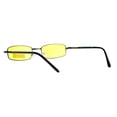 thumbnail image 2 of SA106 Extra Small Mens Rectangular Metal Rim Classic Color Lens Sunglasses Gunmetal Yellow, 2 of 4