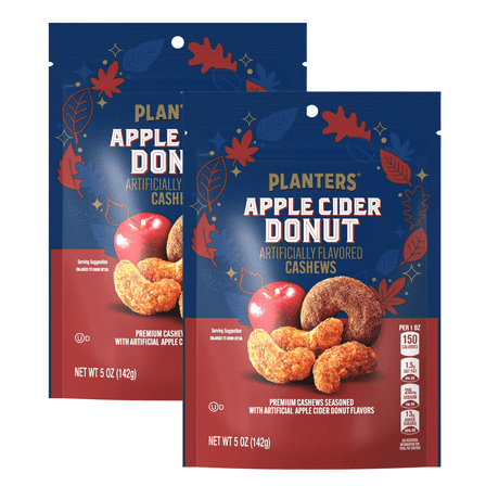 PLANTERS Apple Cider Donut Whole Cashews 2-Pack, 5 oz Bags