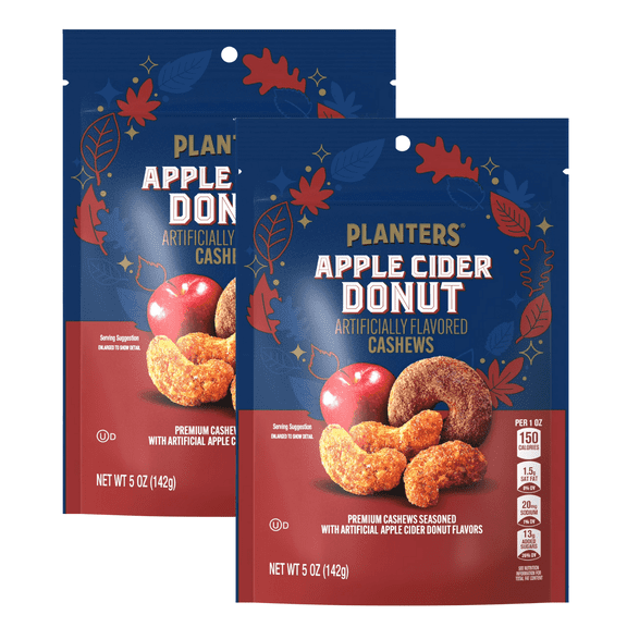 PLANTERS Apple Cider Donut Whole Cashews 2-Pack, 5 oz Bags