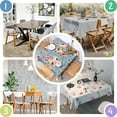 thumbnail image 4 of Pioneer Flower Floral Print Pattern Square Tablecloth,Waterproof Square Table Cover,Wipeable Spillproof Washable Table Cover for Home Kitchen Party Decor 52"x52"(132x132cm), 4 of 6