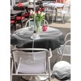 thumbnail image 5 of Outdoor Tablecloth with Umbrella Hole for Patio/Picnic/Party/Camping, Black Grey Ombre Waterproof Table Cloth Round Cover Washable, Summer Beach Ocean Waves Coastal (Dia 54"), 5 of 9