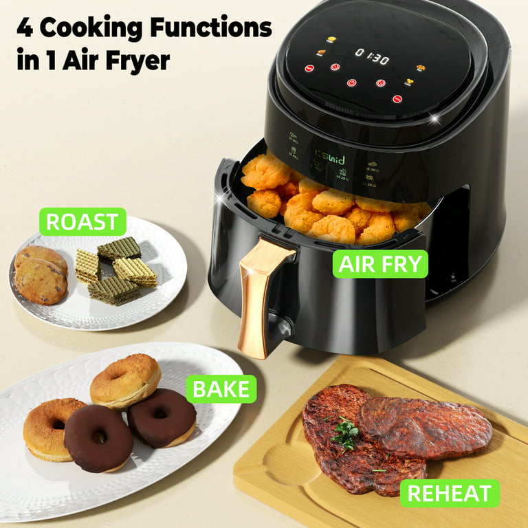 Chefman TurboFry Air Fryer and Air Fryer Liners - Large 5 Quart Capacity  with Touch Controls - Make Fried Foods with Less Oil
