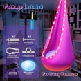 thumbnail image 4 of YUBIKWETE Light Up Kids Pod Swing Seat With LED Lights Pink Nylon Hanging Hammock Chair Indoor Outdoor, 4 of 6