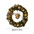 thumbnail image 3 of karymi Christmas Wreath Bow Golden Ball and Pinecone Christmas Wreath Door Hanging Window/wall Decoration Wreath Indoor and Outdoor Christmas Decoration Room Decor Weekly flyer Weekly flyer, 3 of 6