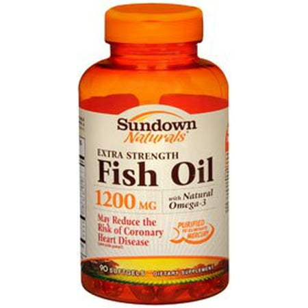 Sundown Naturals Extra Strength Omega-3 Fish Oil Softgels, 1200 Mg, 90 Ct