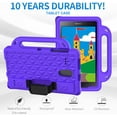 thumbnail image 3 of Feishell For Samsung Galaxy Tab A 8.0 Tablet 2017 Release Model SM-T380/T385 Pencil Holder Adjustable Shoulder/Hand Strap Kickstand Rubber Three Layer Convertible Handle Cover Kids Friendly, Purple, 3 of 9