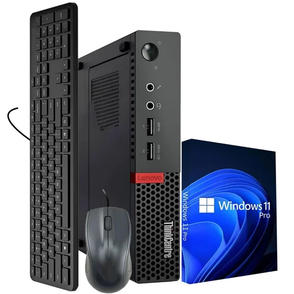 Restored Lenovo ThinkCentre 7th Gen Tiny Desktop PC - Intel Core i5-7500T Processor - 8GB DDR4 RAM, 256GB SSD - Intel HD Graphics 630 - Wi-Fi, Keyboard & Mouse - Win 11 Pro (Refurbished)