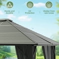 thumbnail image 3 of VEIKOUS 12'x10' Hardtop Gazebo, Outdoor Aluminum Gazebo Pergola w/ Nettings and Curtains for Patio, Yard, Black, 3 of 11