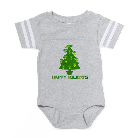 CafePress - Alien Christmas Tree - Cute Infant Baby Football Bodysuit