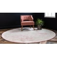 Dover Collection Rug 5 Ft Round Pink LowPile Rug Perfect
