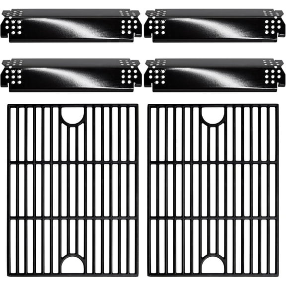 Grill Replacement Parts for 4 Burner 720-0830H, 720-0830D, 720-0958A, 5 Burner 720-0888N, 720-0888, 720-0888A Gas Grill, Cast Iron Cooking Grates Porcelain Steel Heat Plates