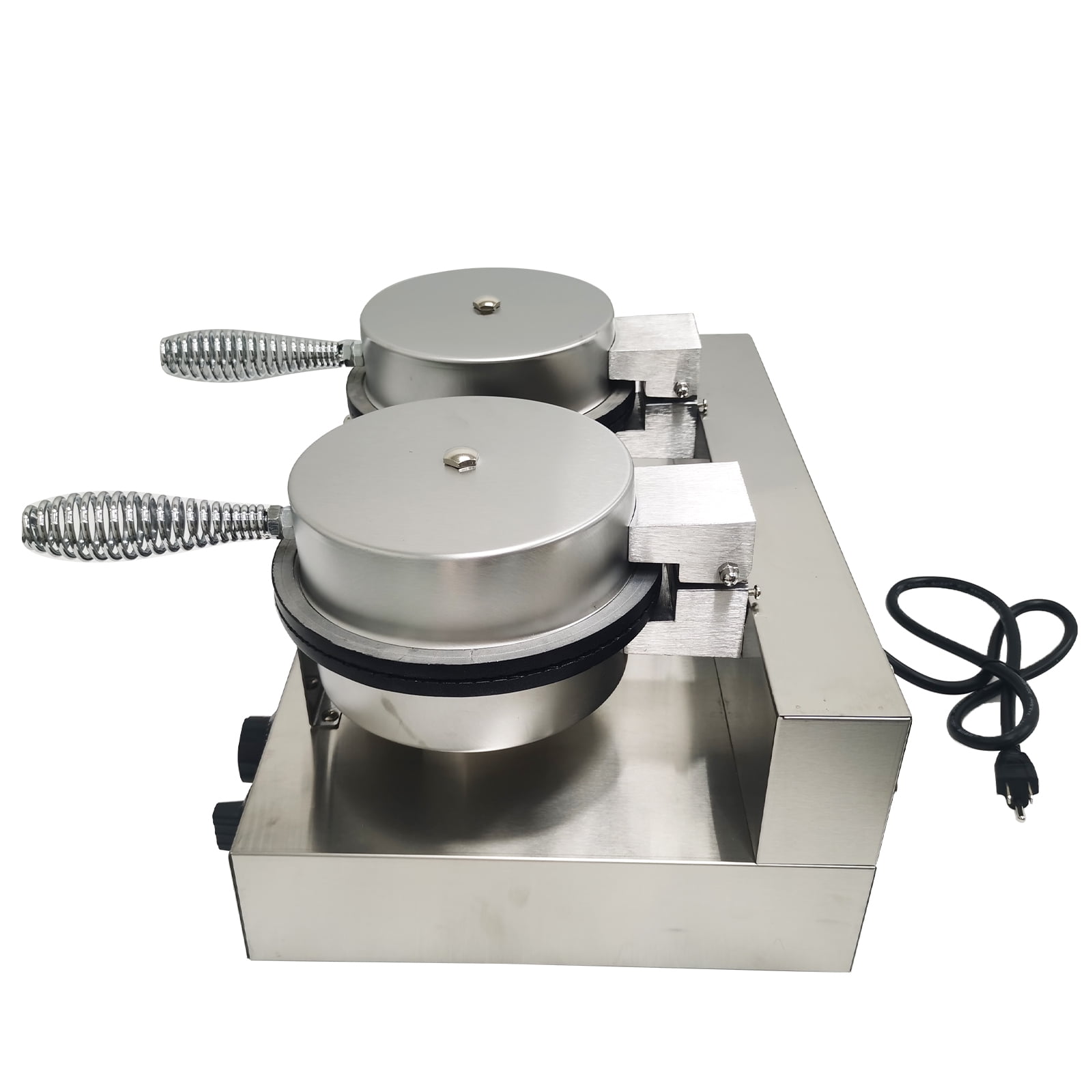 INTSUPERMAI Double Head Electric Ice Cream Cone Machine Waffle Cone Maker with Ice Cream Cone Sleeves