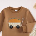 thumbnail image 4 of Futezty Infant Baby Boy Halloween Outfit Long Sleeve Pumpkin Car Embroidery Sweatshirt Gingham Plaid Pants Smocked Clothes 3T-10T, 4 of 4
