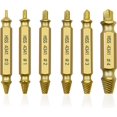 thumbnail image 1 of Jinsinto Broken Screw Extractor 6pcs Kit, (Gold), 1 of 4