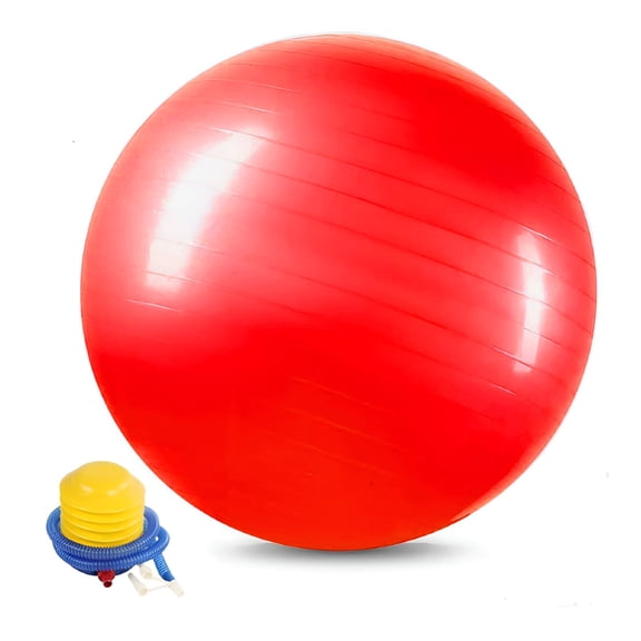 BESTSKY Exercise Ball with Pump - Bender Ball for Stability, Barre, Pilates, Yoga, Balance, Core Training, Stretching and Physical Therapy, red, 55cm