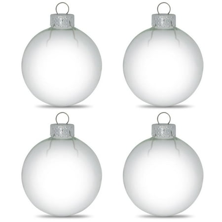 3.15" Set of 4 Clear Glass Ball Christmas Ornaments