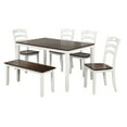 thumbnail image 6 of Hassch 6 Piece Dining Table Set With Bench, Table Set With Waterproof Coat, Ivory And Cherry, 6 of 9