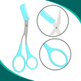 thumbnail image 6 of Nylea Eyebrow Scissors Trimmer with Razor - Brow Shaping with Brush Comb for Women and Men - Stainless Steel Sky Blue, 6 of 9