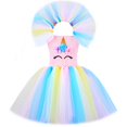 thumbnail image 3 of Vestido de tul de princesa unicornio para niñas, flores pastel, fiesta de cumpleaños, disfraces de Halloween y carnaval para niñas pequeñas, 3 of 5