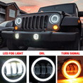 thumbnail image 5 of 7" INCH Halo LED Headlight DRL & 4" Fog Lights Combo Kit For Hummer H3 H3T 06-10, 5 of 22