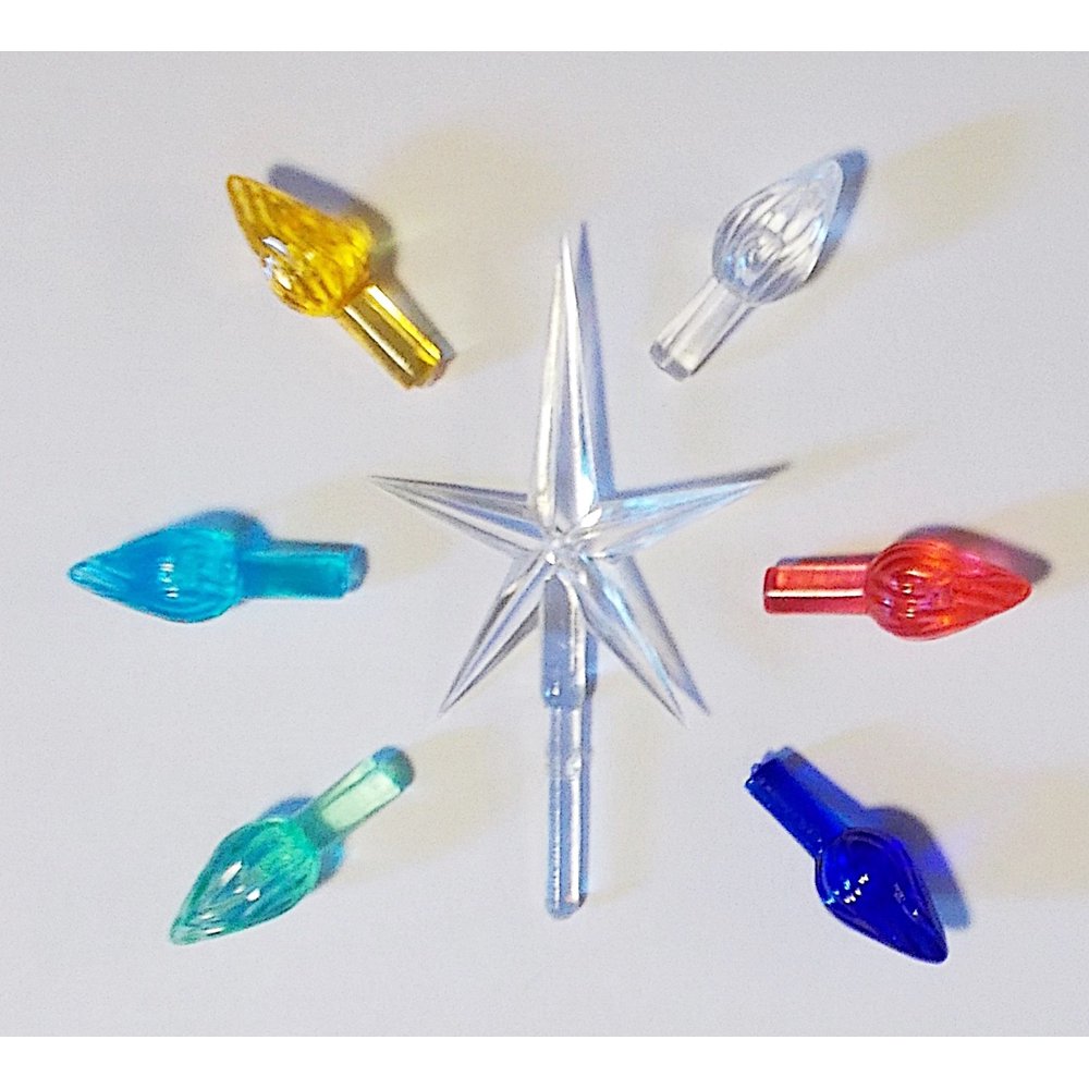 Ceramic Christmas Tree Bulbs and Star Small Twist Light Ornaments