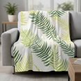 thumbnail image 2 of Sage Green Summer Botanical Blanket Soft Cozy Warm Throw Blanket for Couch, Plush Fuzzy Flannel Fleece Blankets for Sofa, Palm Leaf Modern Art Bed Blankets Lightweight Gifts for Women, 40"x60", 2 of 9
