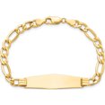 thumbnail image 4 of 14K Yellow Gold Polished Semi-Solid Soft Diamond Shape Figaro Id Bracelet (8 X 10) Made In United States dcid135c-8, 4 of 5