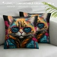 thumbnail image 3 of MDO  Bad boy cat Sunglasses Holding Mug Shot Sign Funny Soft Throw Pillow Covers Cushion Cover Decor for Sofa Couch Bed 18x18 Inch Cat Lover Gifts, Funny Cat Pillow Cover, 3 of 5