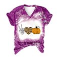 thumbnail image 3 of Camiseta con cuello en V para mujer Camiseta con estampado de Halloween Camiseta de manga corta Tops Pompotops hkajfhjk472999, 3 of 6