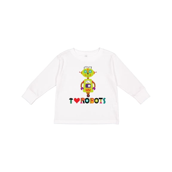 Inktastic Robotics Team I Love Robots Boys or Girls Long Sleeve Toddler T-Shirt