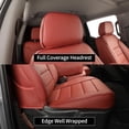 thumbnail image 4 of EKR Sierra Car Seat Covers Custom Fit for 2019-2026 GMC Sierra 1500 AT4,Denali,Elevation, SLT & 2019-2025 Sierra 2500HD/3500HD AT4, Denali(CrewCab) ,Rear Bench with Armrest ,Leather(Burgundy), 4 of 8