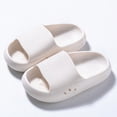 thumbnail image 5 of HCNTES Kids Boys Girls Soft Comfort Slides Non-Slip Sandals Spring Summer Water Shoes for Toddler Pool Beach Shower Casual Loungewear(Z01-White,3), 5 of 6