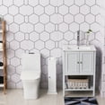 thumbnail image 3 of HomCom 26" Modern Country Vertical Bathroom Storage Cupboard Cabinet - White, 3 of 8