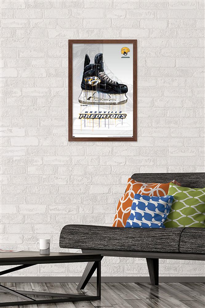 NHL Nashville Predators - Drip Skate 21 Wall Poster, 14.725" x 22.375", Framed