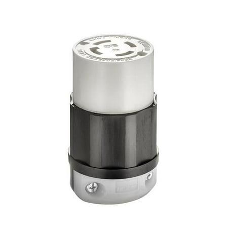 Leviton 30 Amp 125/250-Volt Locking Connector, Black and White 2713-CS