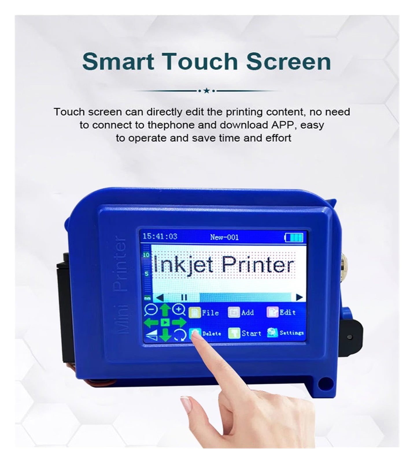 25.4mm Mini Inkjet Printer Lockless Portable QR Strip Batch Code Numbering Logo Label Printer Inkjet Printer ,Versatile Surface Compatibility