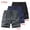 Black+Navy+Gray, variant on LONKITO 3 Pack Mens Shorts Elastic Waist Lightweight Summer Shorts with Zipper Pockets for Casual Beach Running, Size M