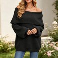 thumbnail image 4 of Wenini Women's Shoulder Solid Color Knit Sweater Top Long Sleeve Loose Casual Pullover Top, 4 of 6