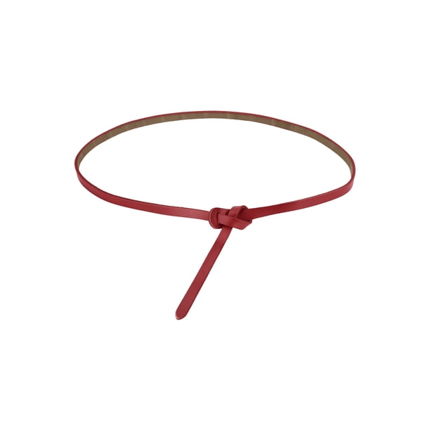 Cinturones ajustables de cuero para mujer INSPIRE CHIC, banda delgada sin hebilla para vestido rojo