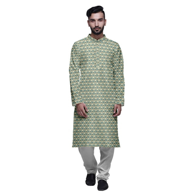 Atasi Designer Kurta Pajama For Men Printed Straight Kurta Set Summer Clothing