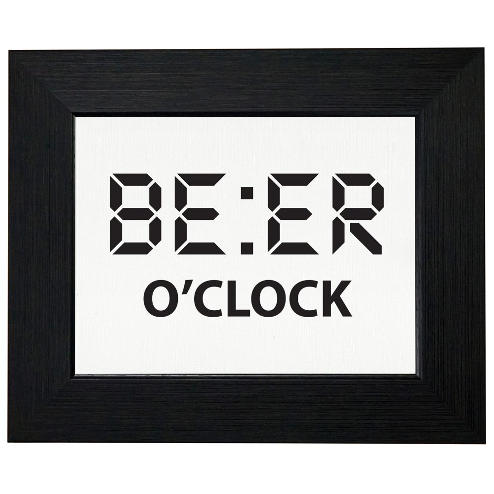 BEER O'Clock Hilarious Drinking Clock Framed Print Poster Wall or