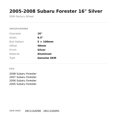 thumbnail image 3 of 2005-2008 Subaru Forester 16" Silver OEM Factory Wheel Rim 28111SA090, 3 of 3