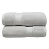 Hotel Style 58”L x 30”W Egyptian Cotton Bath Towels, Platinum Silver, 2 Pack