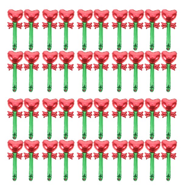 GOOHOCHY 50 globos de aluminio con forma de corazón - Globos de mano con forma de corazón, accesorios para fotos románticas, aniversarios, San Valentín y bodas.