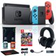 thumbnail image 1 of Nintendo Switch Azul Neón/rojo Neón con Mario Kart 8 Deluxe con Auriculares Inalámbricos para Juegos Razer BlackShark V2 Pro y Kit de Limpieza 6Ave, 1 of 7