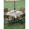 thumbnail image 4 of Outdoor Tablecloth with Umbrella Hole for Patio/Picnic/Party/Camping, Nautical Anchor Waterproof Table Cloth Square Cover Washable, Vintage Coastal Rudder Farmhouse Beige (60"x 60"), 4 of 8