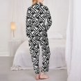 thumbnail image 3 of Bingfone Womens Pajama Sets Ying Yang Checkered Print,Long Sleeve Loungewear Pajamas Set-Large, 3 of 8