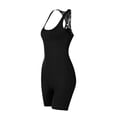 thumbnail image 4 of Women Bodycon Sexy Halter Neck Romper, Solid Color U-Neck Sleeveless Bodysuit Playsuit,One-Piece Sport Jumpsuit, 4 of 6